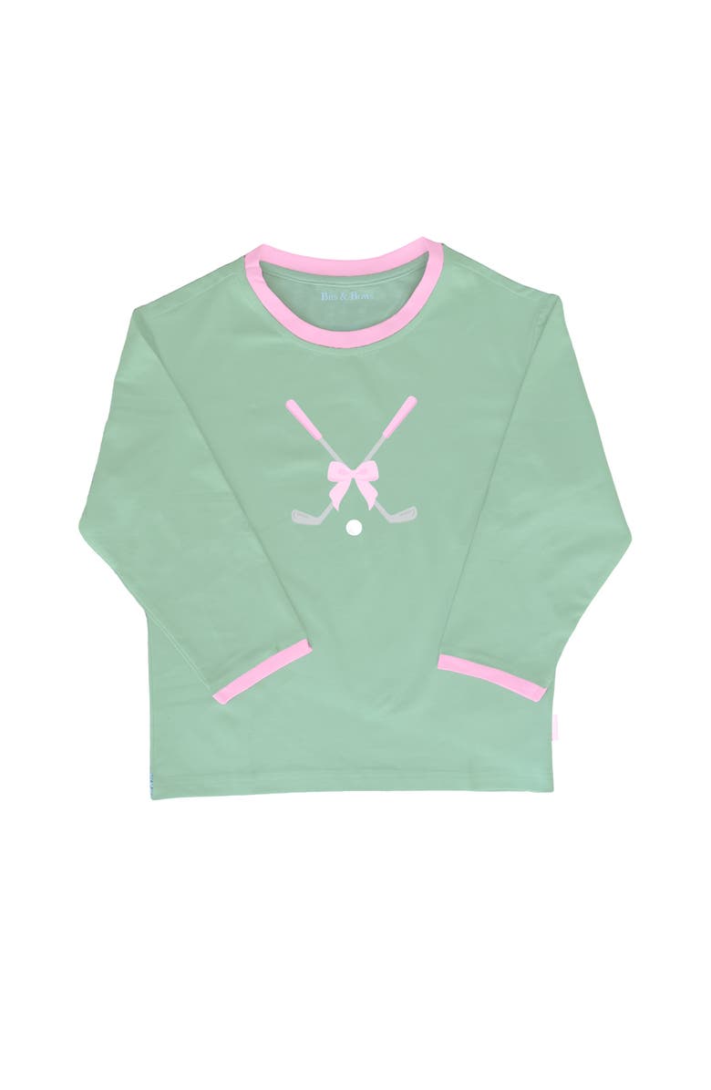 Bits & Bows Bow Golf Clubs Long Sleeve Shirt, Main, color, Green
