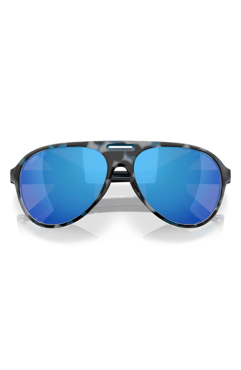 Costa Del Mar Grand Catalina 59mm Polarized Mirrored Aviator Sunglasses, Alternate, color, Deep Water Camo / Blue 580G