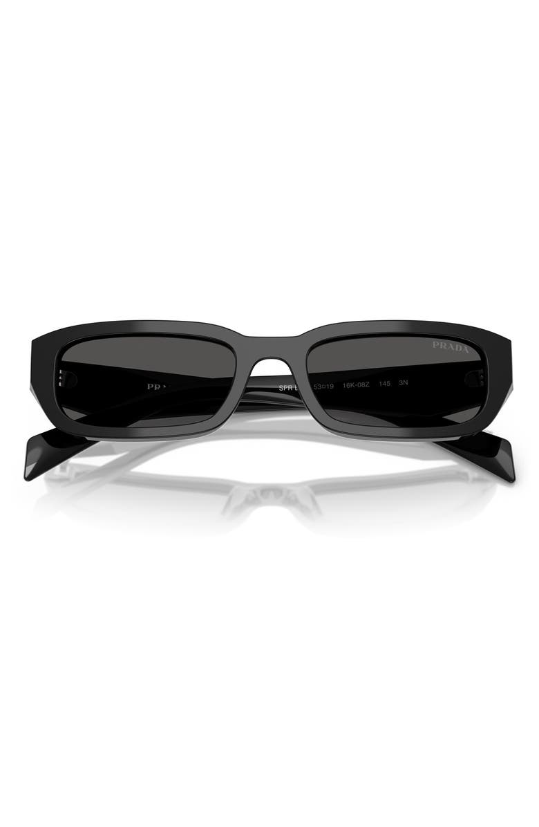 Prada 53mm Rectangular Sunglasses, Alternate, color, Dark Grey