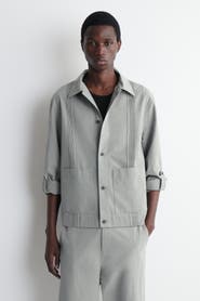COS Pintucked Cotton-linen Overshirt