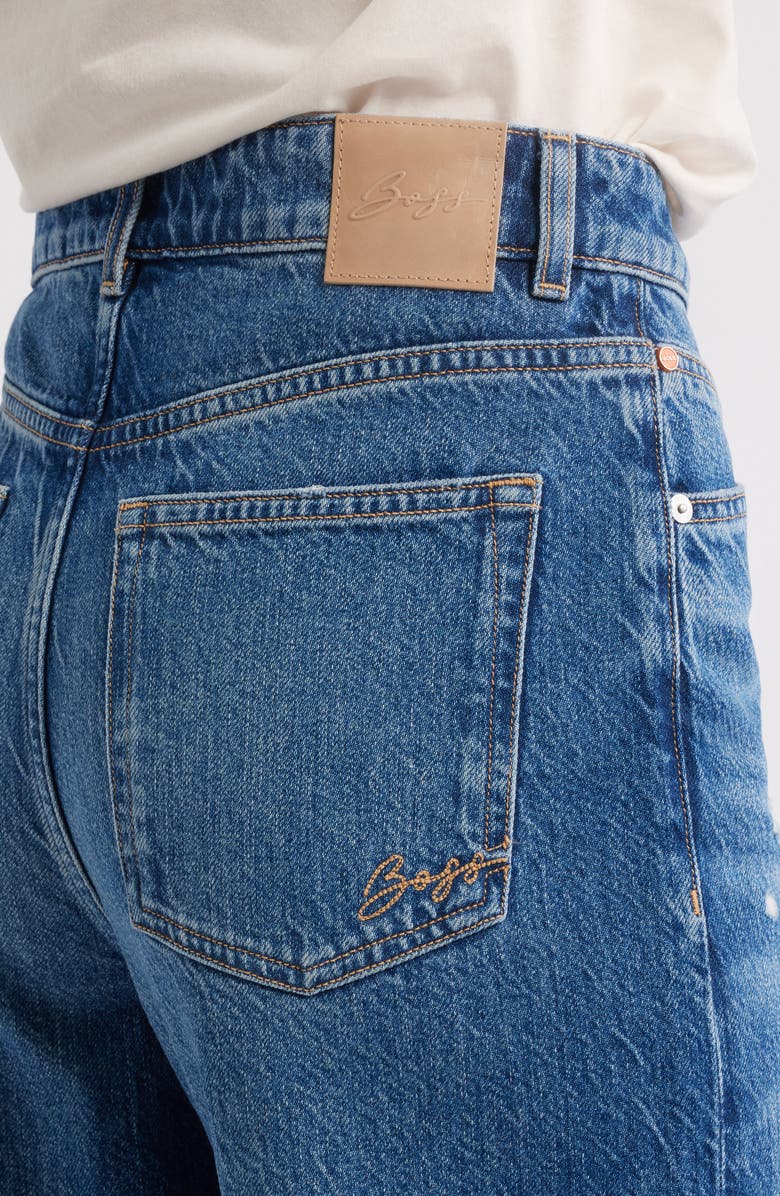 BOSS Orange Marlene High Waist Wide Leg Jeans, Alternate, color, Blue