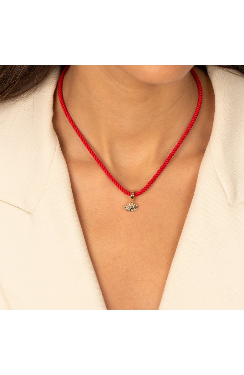 BY ADINA EDEN Multi-Color CZ Evil Eye Charm, Alternate, color, Multi Color