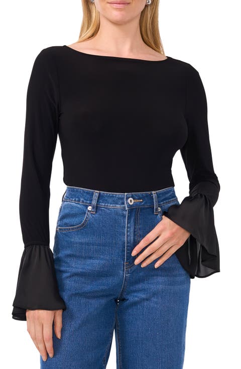 Bell Sleeve Cuff Knit Top
