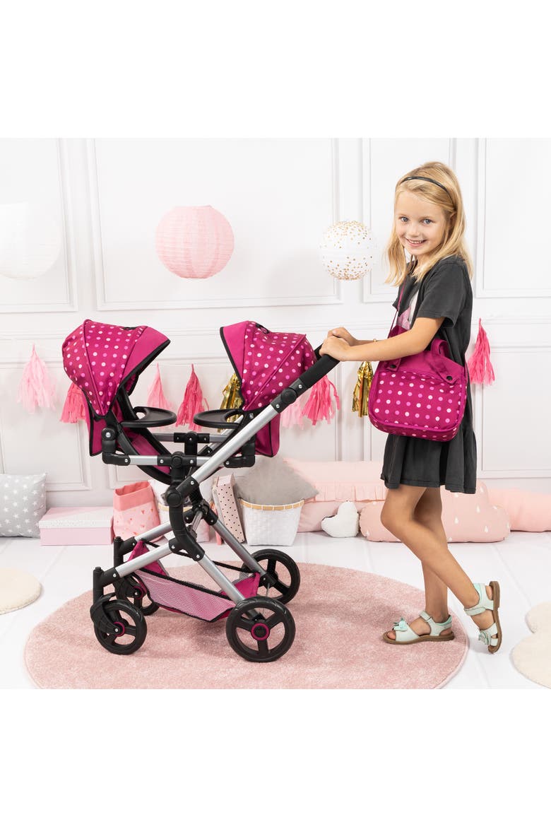 Neo Twin Doll Pram, Alternate, color, Pink
