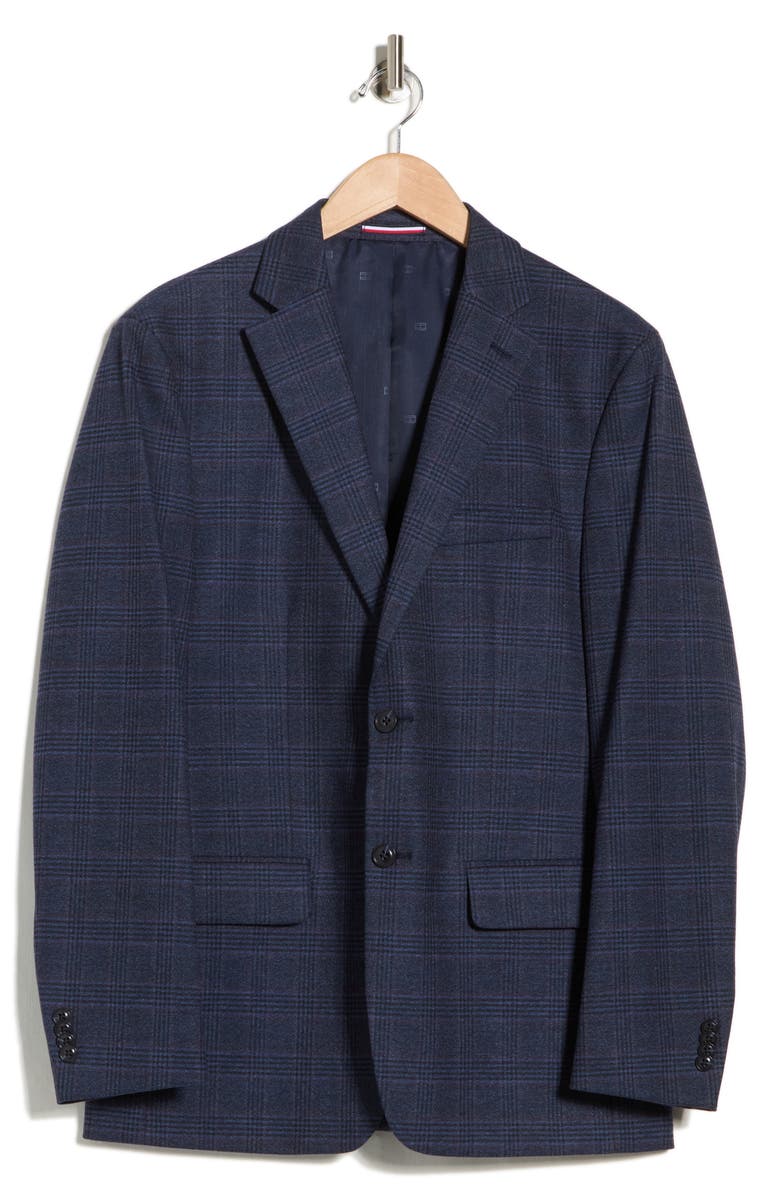 Tommy Hilfiger Plaid Blazer, Main, color, Navy/Pink