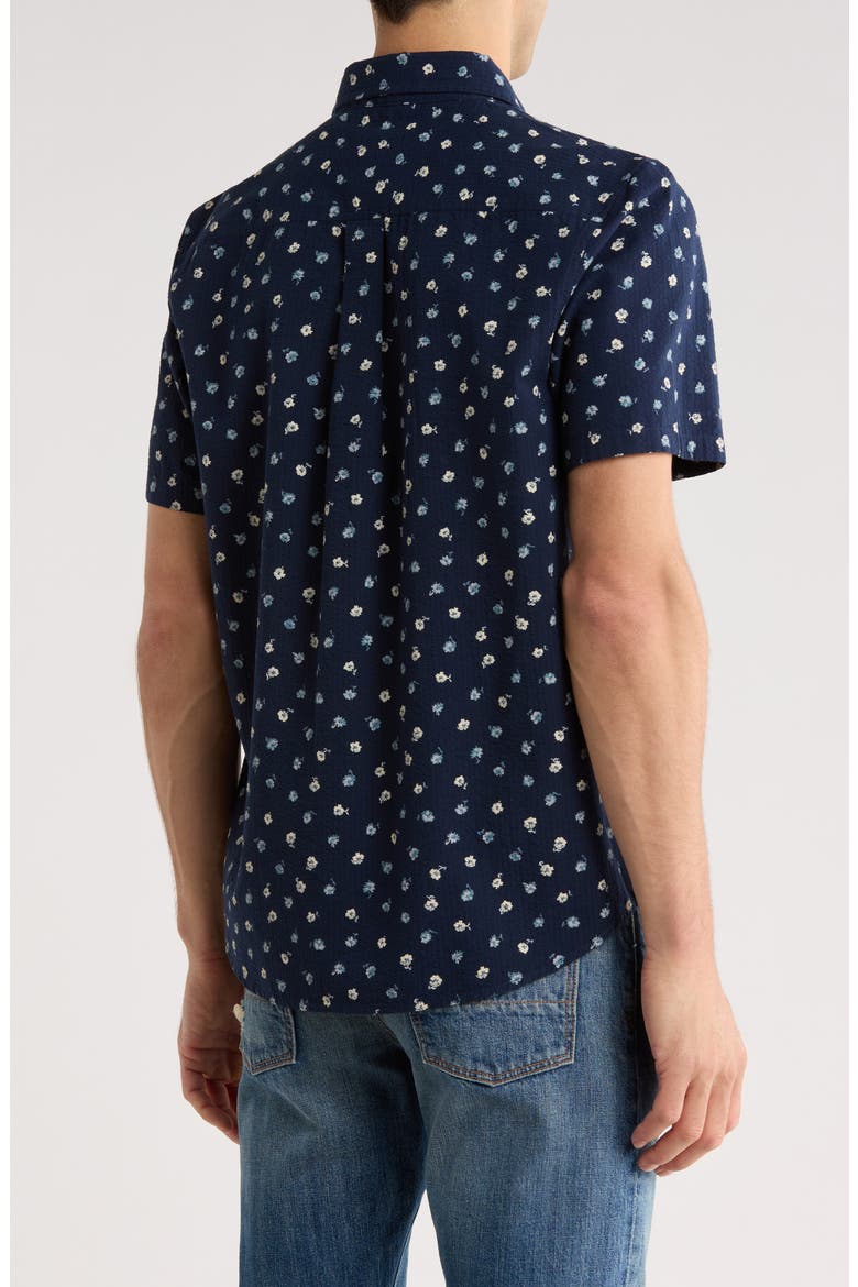 Floral Cotton Seersucker Short Sleeve Shirt, Alternate, color, NAVY FLUTTER TOSSED DITSY