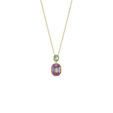 Multi-Color Octagon Crystal Necklace