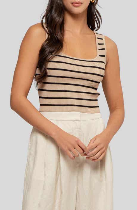 Blu Pepper Stripe Knit Tank