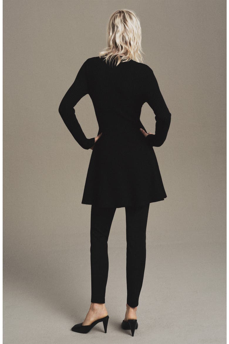 Long Sleeve Rib Sweater Dress, Alternate, color, BLACK