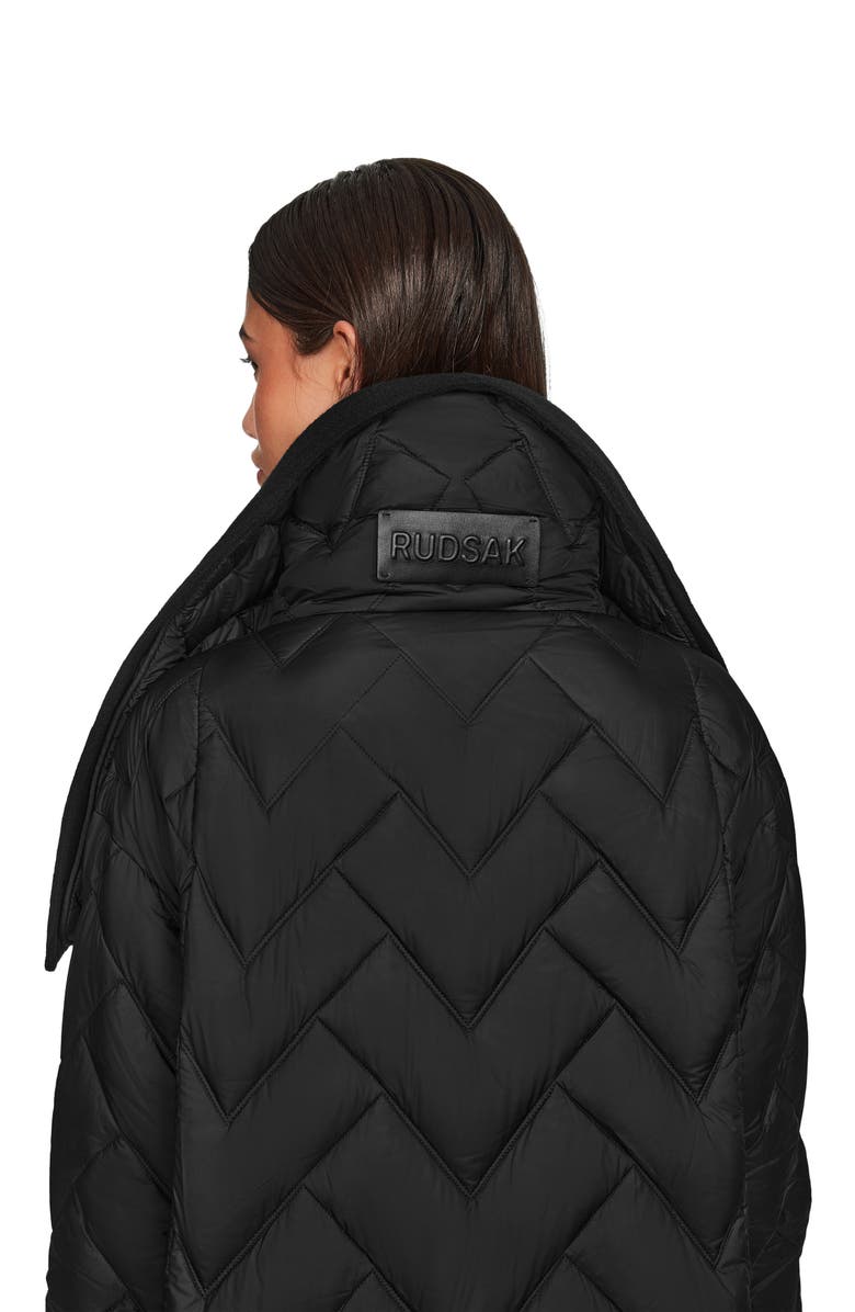 Rudsak ANNE MARIE WOMEN'S WOOL & DOWN WRAP FRINGE COAT, Alternate, color, 