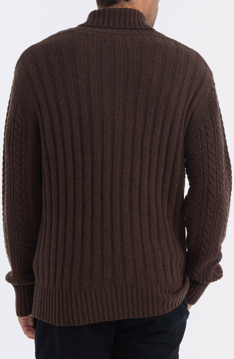 Hunter Shawl Collar Cable Knit Sweater, Alternate, color, 