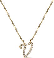 Haus of Brilliance 14K Gold Diamond Accent "A-Z" Initial Script Style Pendant Necklace