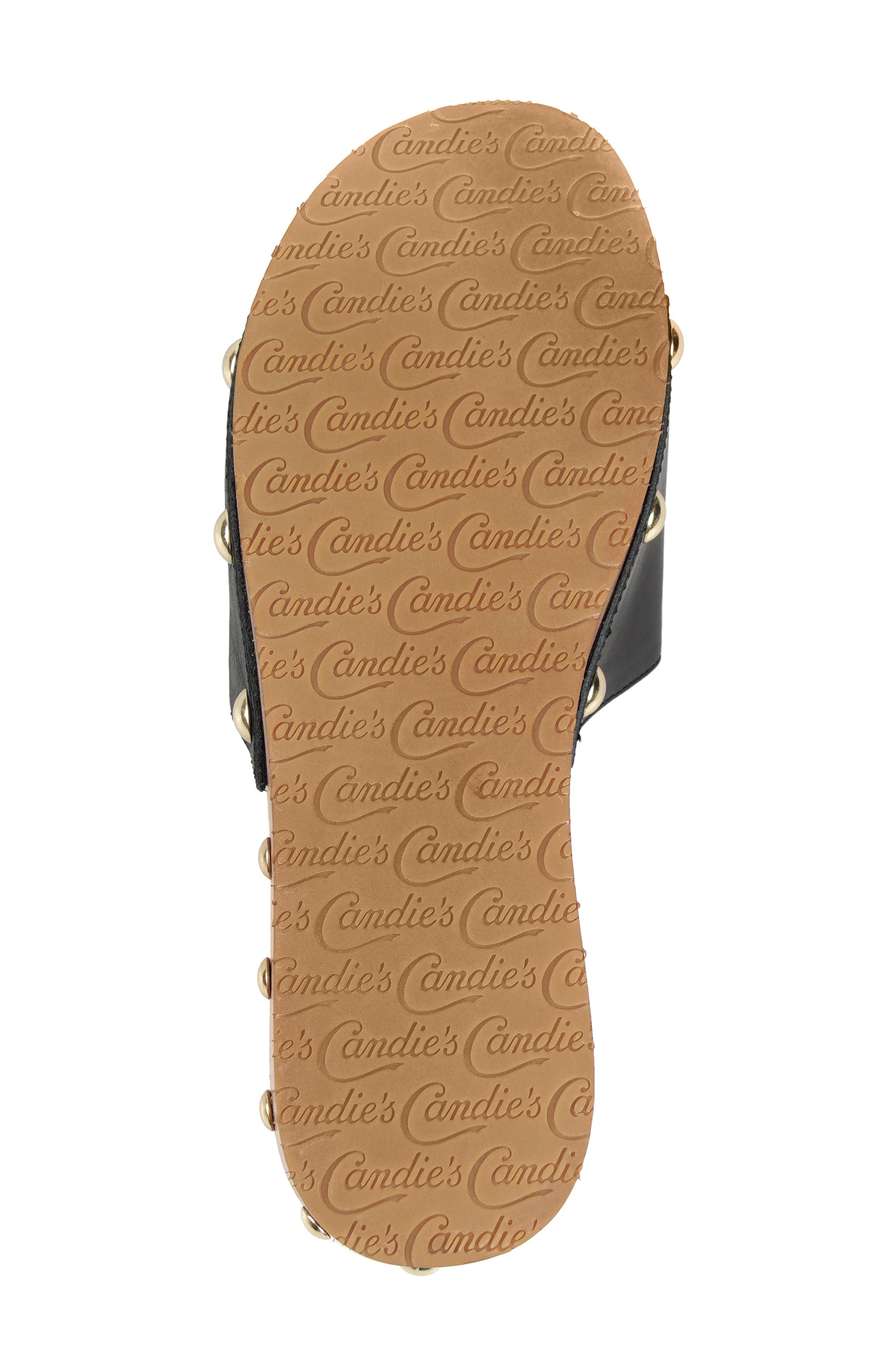 Candie's Jewell Platform Wedge Slide Sandal, Alternate, color, Black Leather