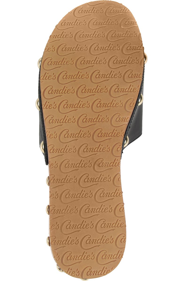Candie's Jewell Platform Wedge Slide Sandal, Alternate, color, Black Leather