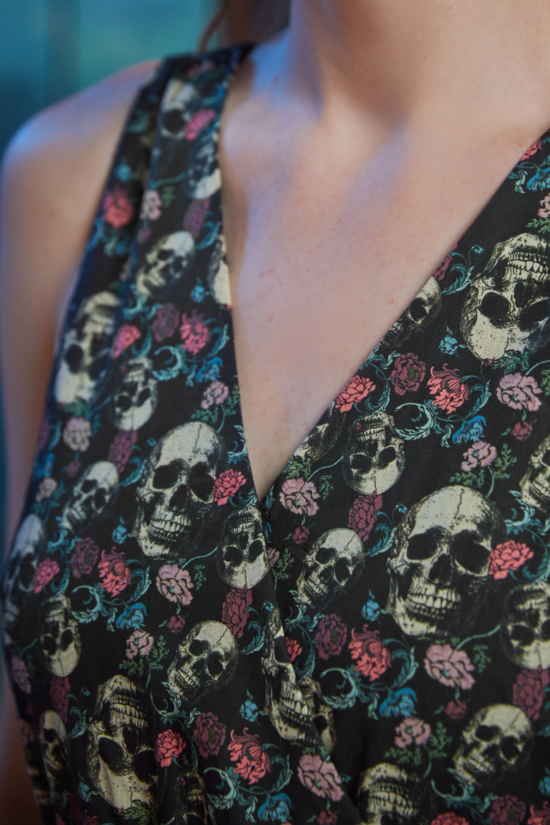 Instant Energy Faux Wrap Halloween Dress, Alternate, color, Dead Gorgeous