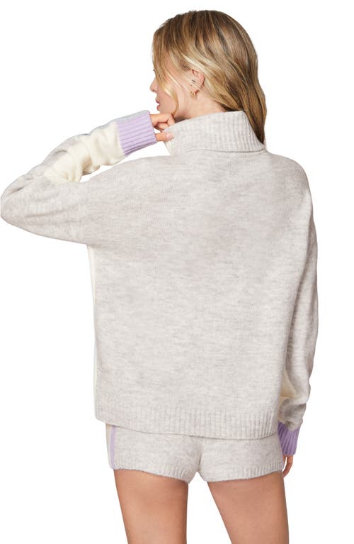 Florence By Mills Colorblock Tipped Turtleneck Sweater In Jet Stream