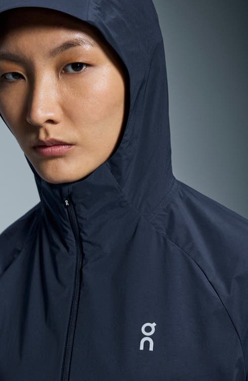 On Core Hooded Packable Running Jacket In Midnight