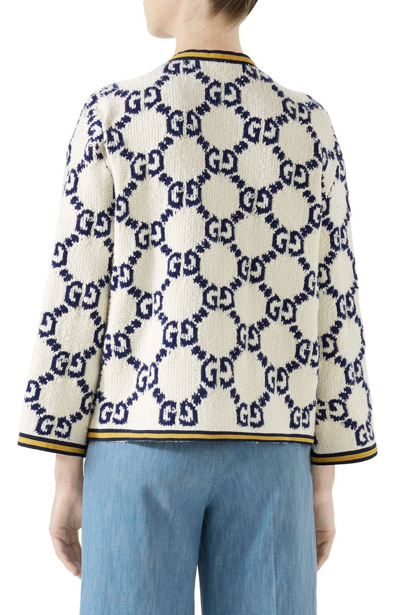 Gucci GG Textured Silk, Wool & Linen Tweed Jacket, Alternate, color,