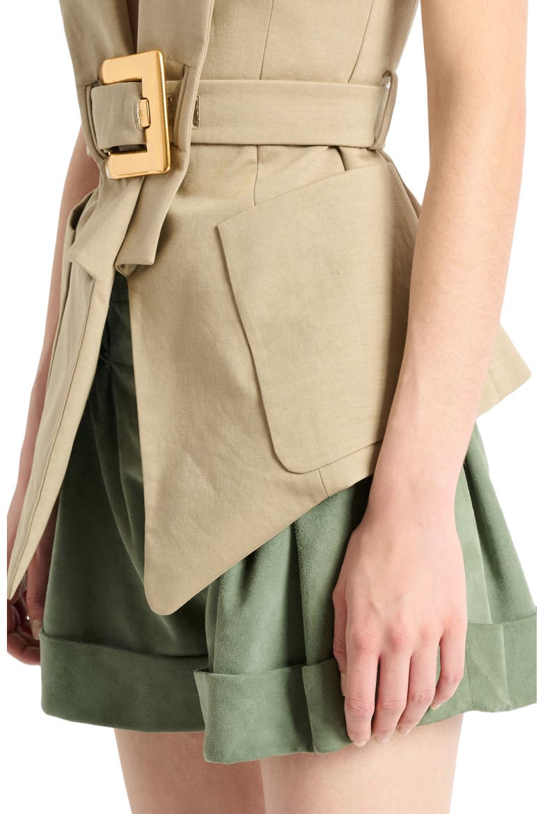 Belted gabardine Anthem jacket, Alternate, color, beige