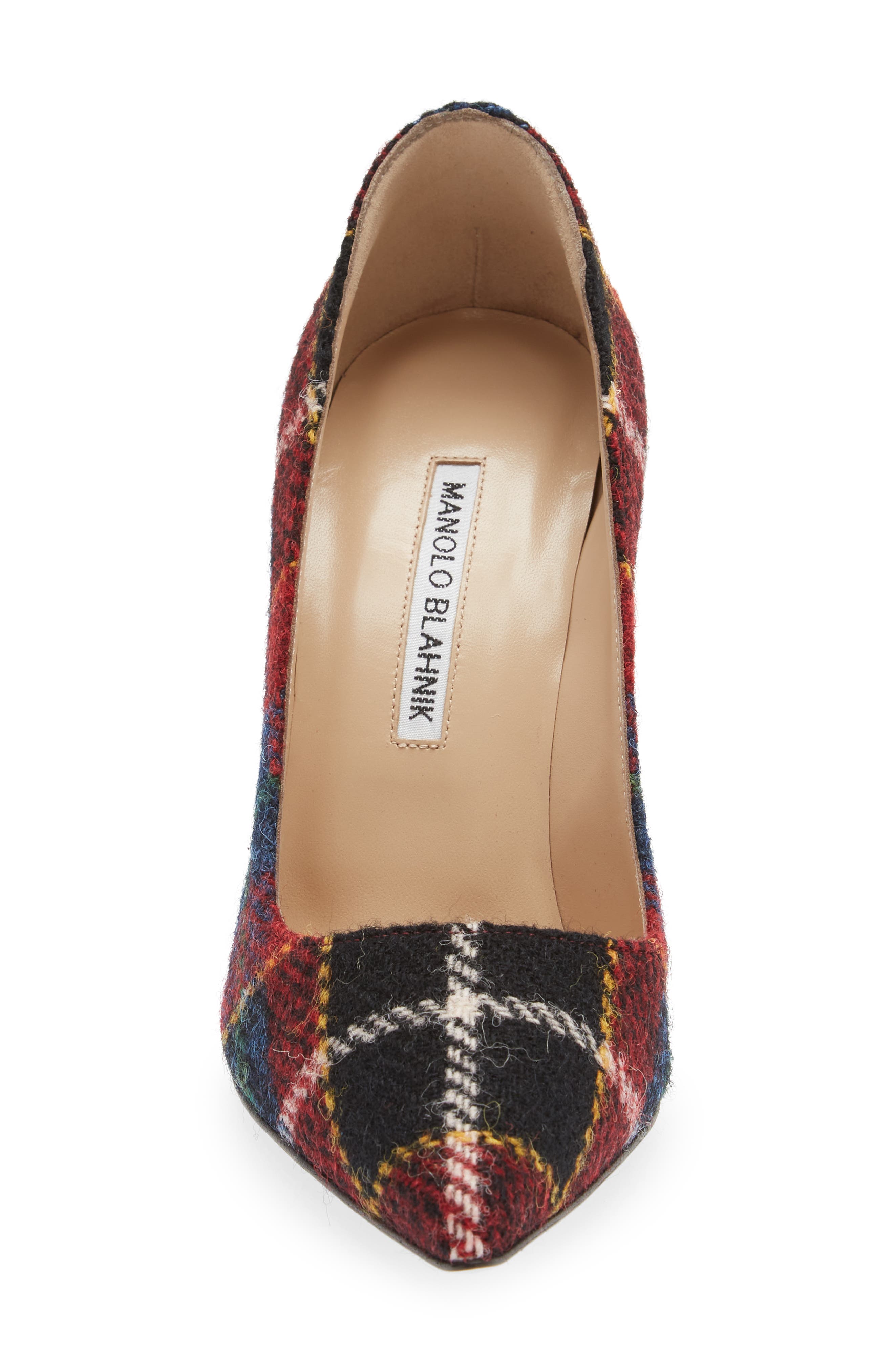 Manolo Blahnik BB Plaid Pointed Toe Pump, Alternate, color, 
