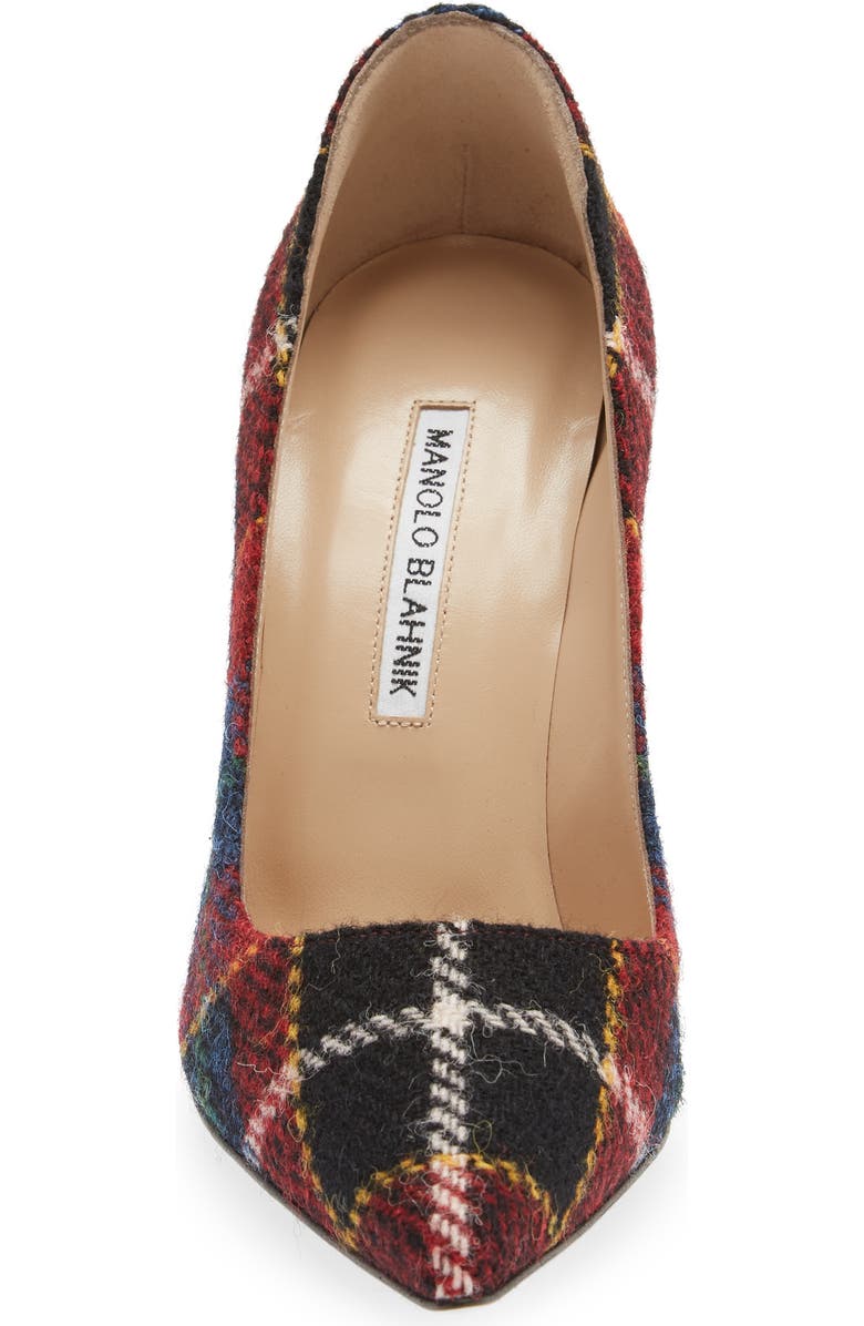 Manolo Blahnik BB Plaid Pointed Toe Pump, Alternate, color,