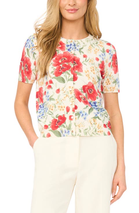 Reanna Floral Short Sleeve Cardigan