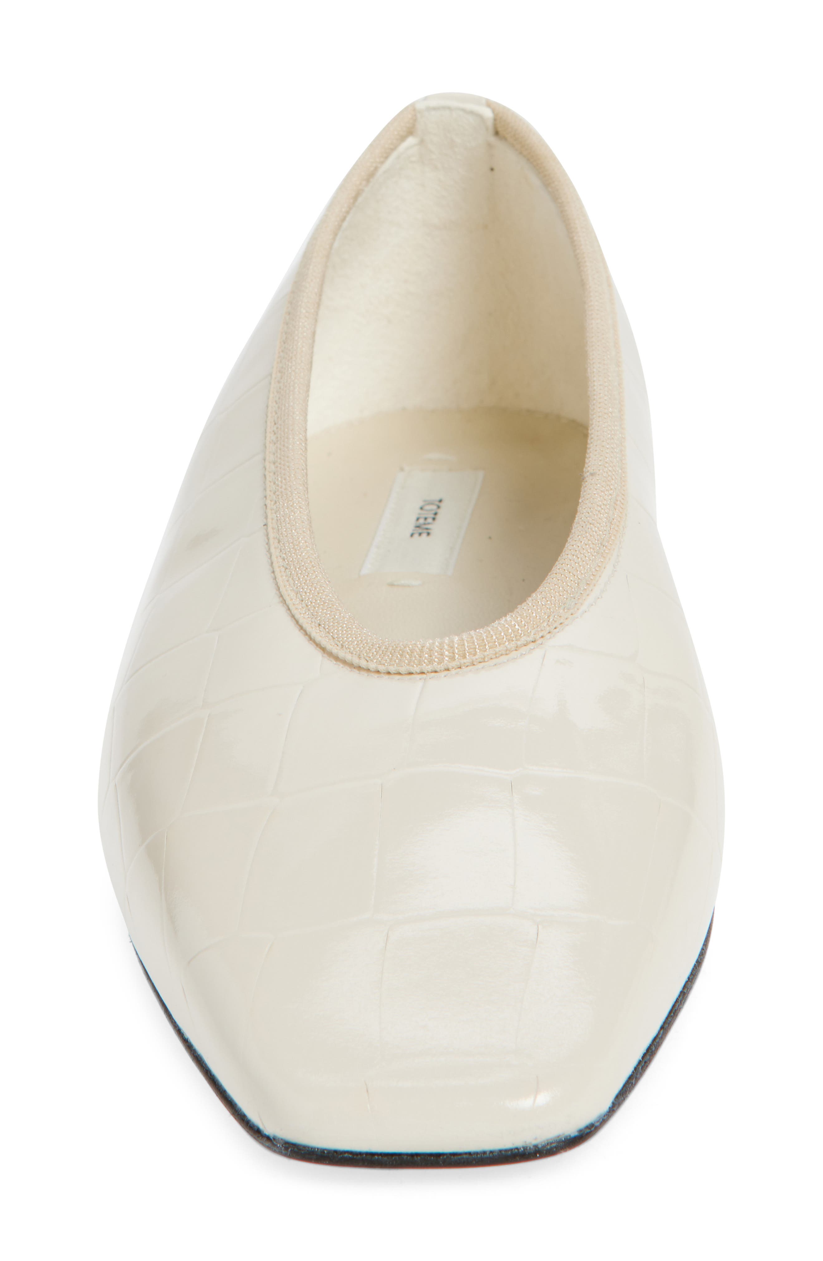 TOTEME Croc Embossed Ballet Flat, Alternate, color, Oyster
