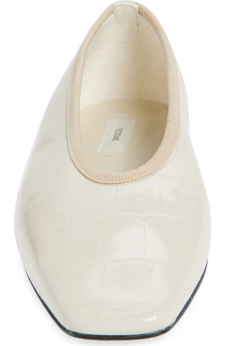 TOTEME Croc Embossed Ballet Flat, Alternate, color, Oyster