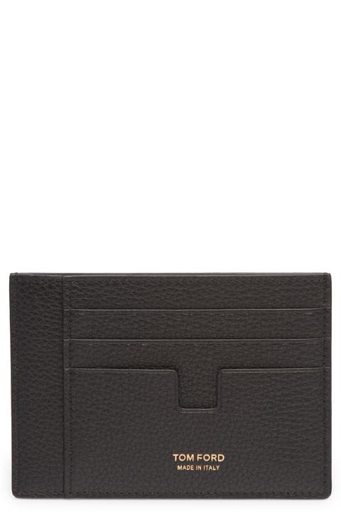 Large T-Line Soft Grain Leather Card Holder