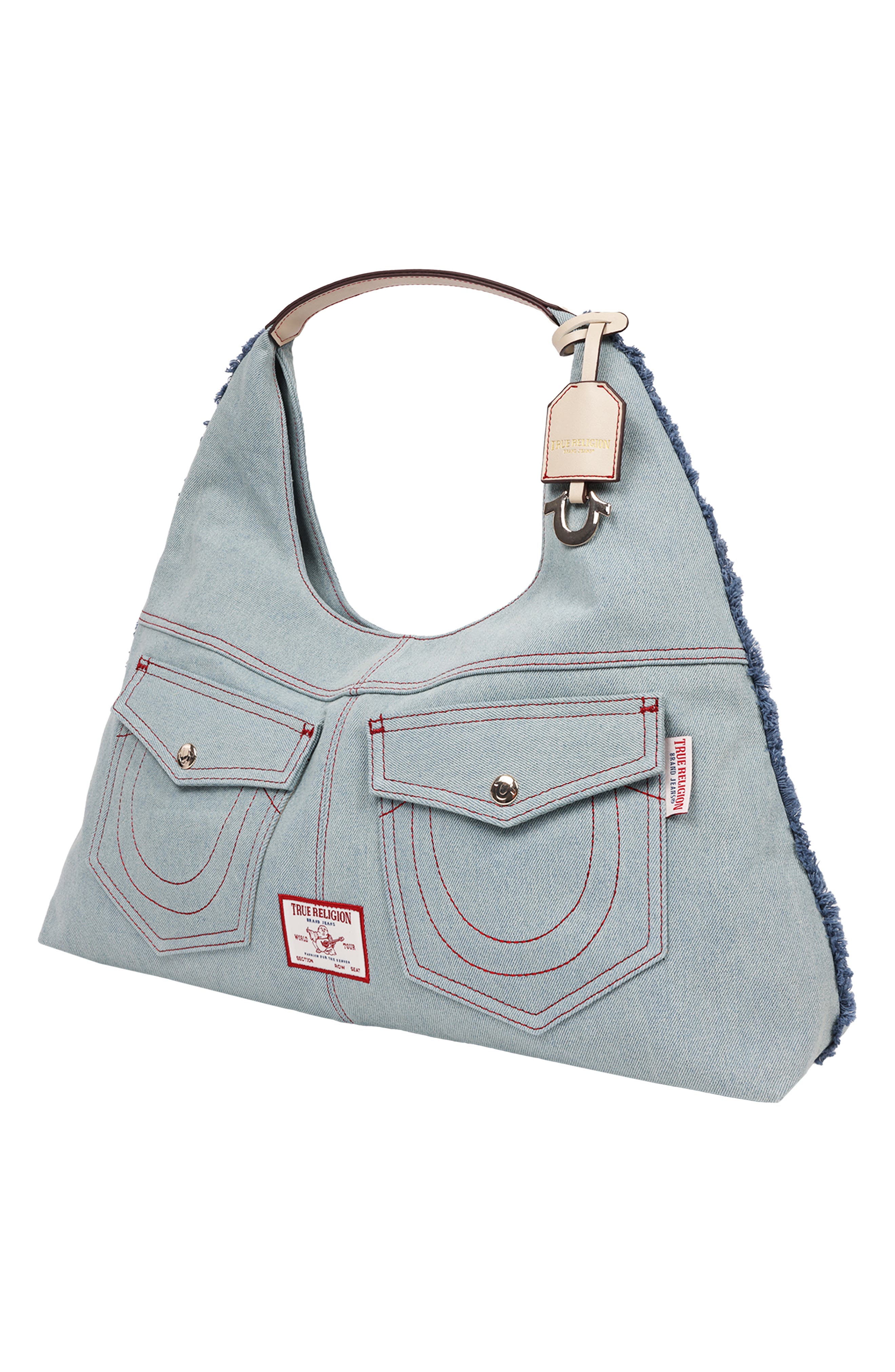 True Religion Arden Contrast Stitch Hobo Bag, Alternate, color, 