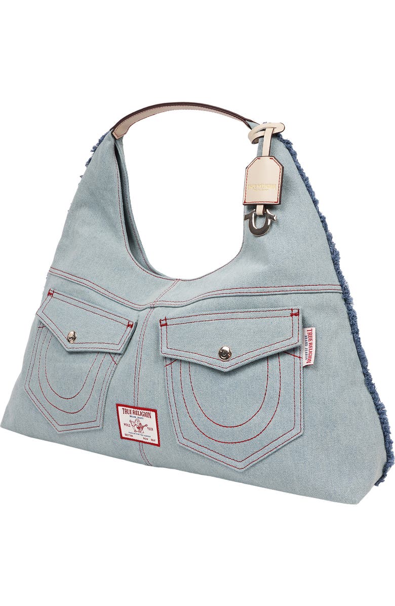 True Religion Arden Contrast Stitch Hobo Bag, Alternate, color,