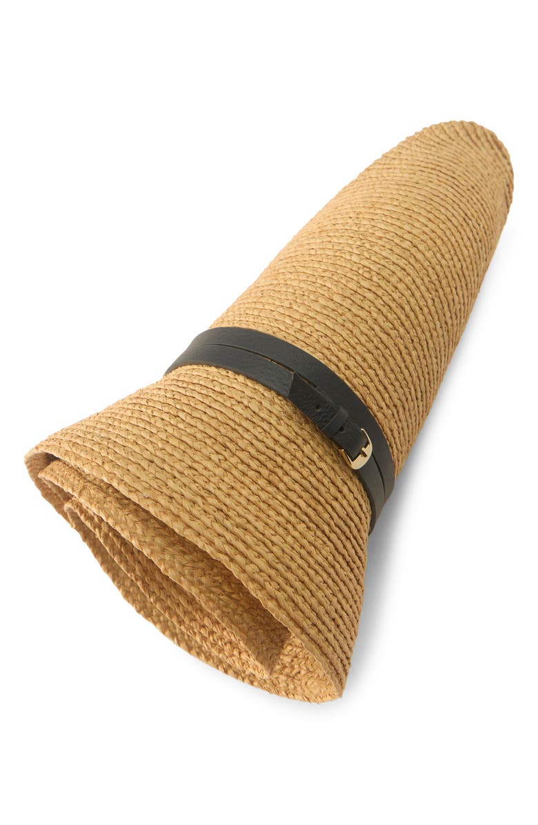 Helen Kaminski Raffia Cloche, Alternate, color, Natural/ Indigo