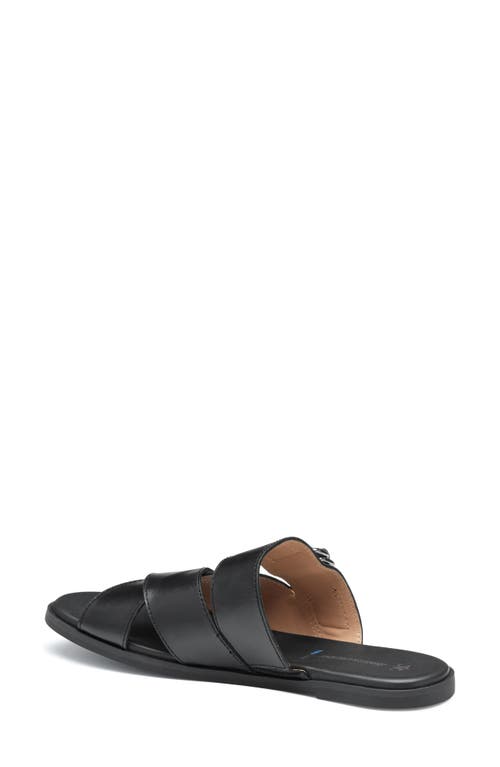 Johnston & Murphy Shayla Crossover Slide Sandal In Black Calfskin