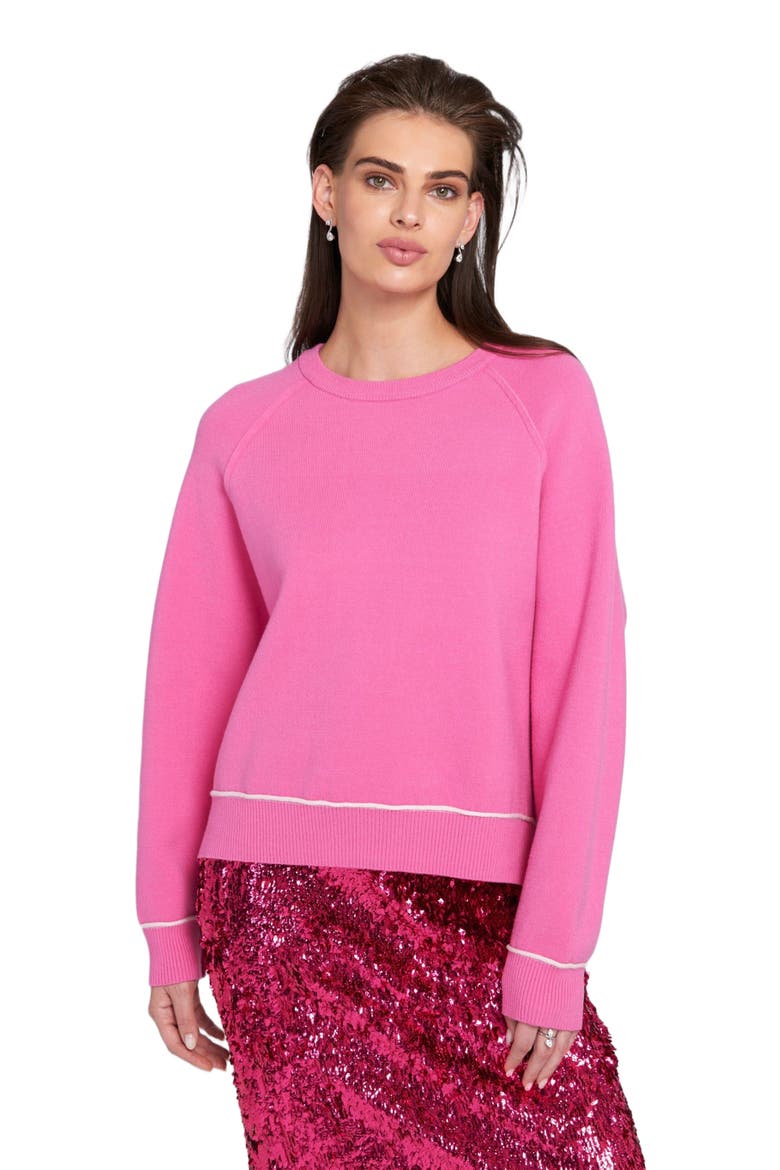 Knit Sweatshirt Pullover, Alternate, color, Fuchsia