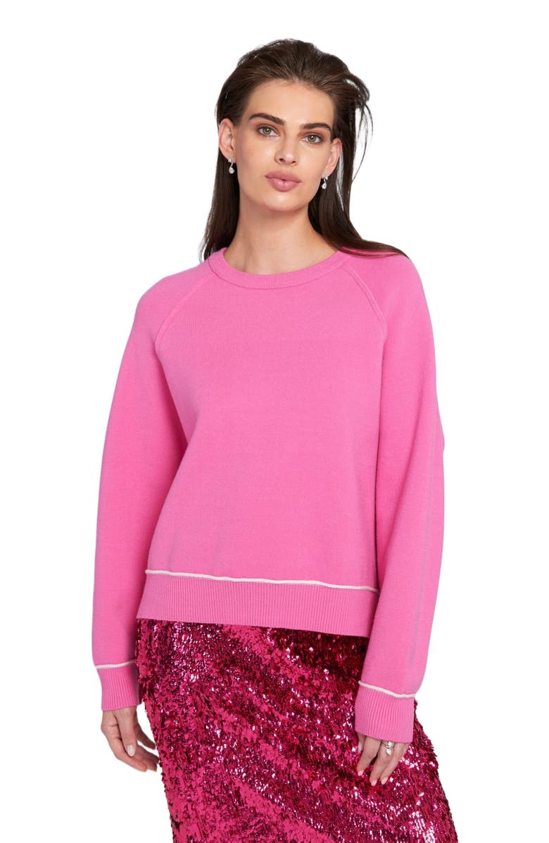 ELLE Collection Knit Sweatshirt Pullover, Alternate, color, Fuchsia