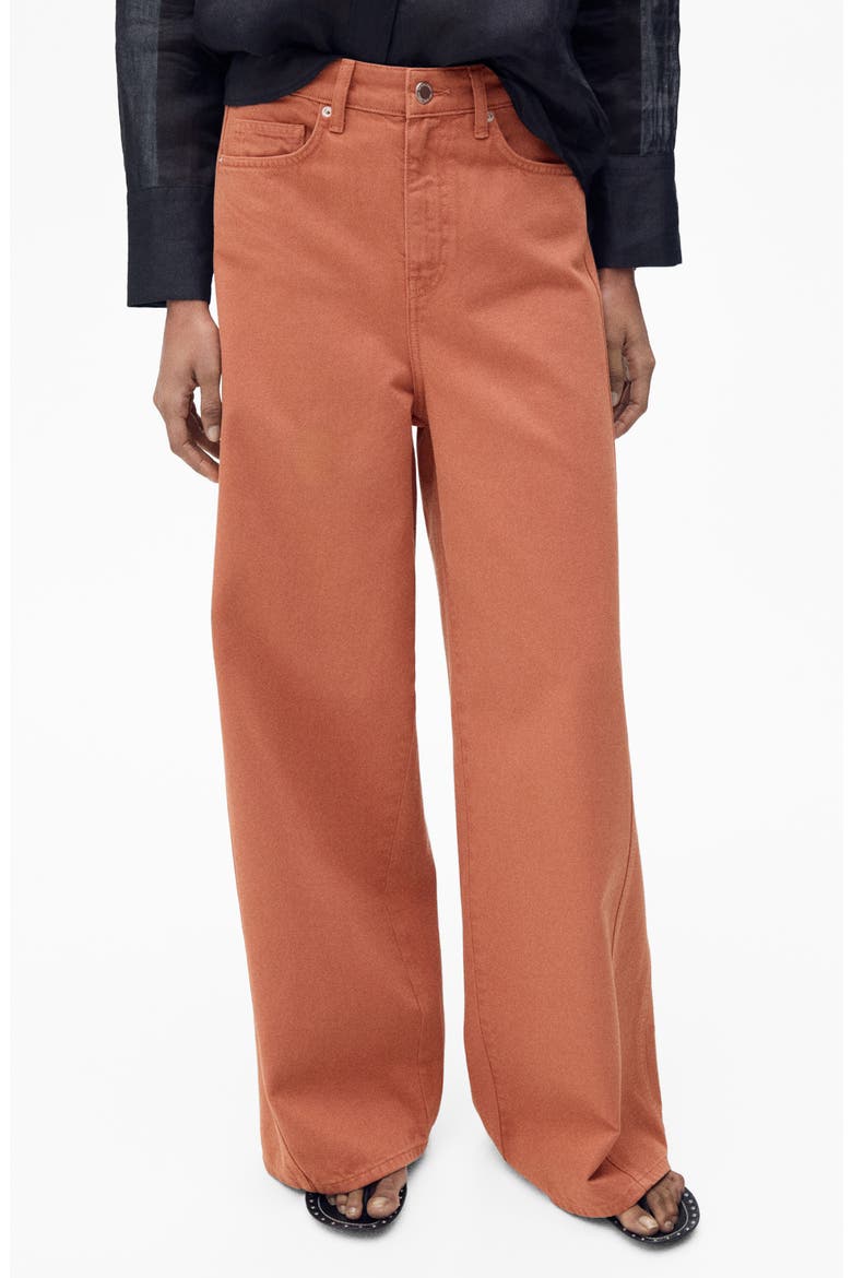 Mid Rise Baggy Ultra Wide Leg Jeans, Main, color, BURNT ORANGE
