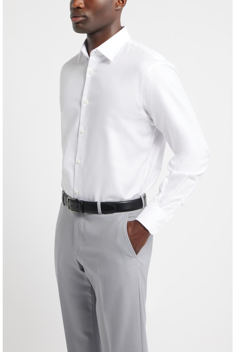 Traditional Fit Cotton Oxford Non-Iron Dress Shirt, Alternate, color, WHITE ROYAL OXFORD