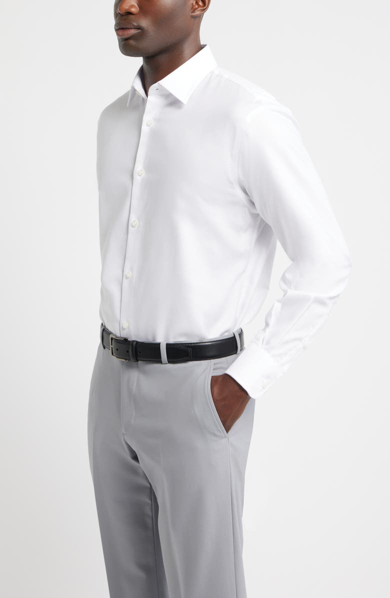 Nordstrom Traditional Fit Cotton Oxford Non-Iron Dress Shirt, Alternate, color, White Royal Oxford