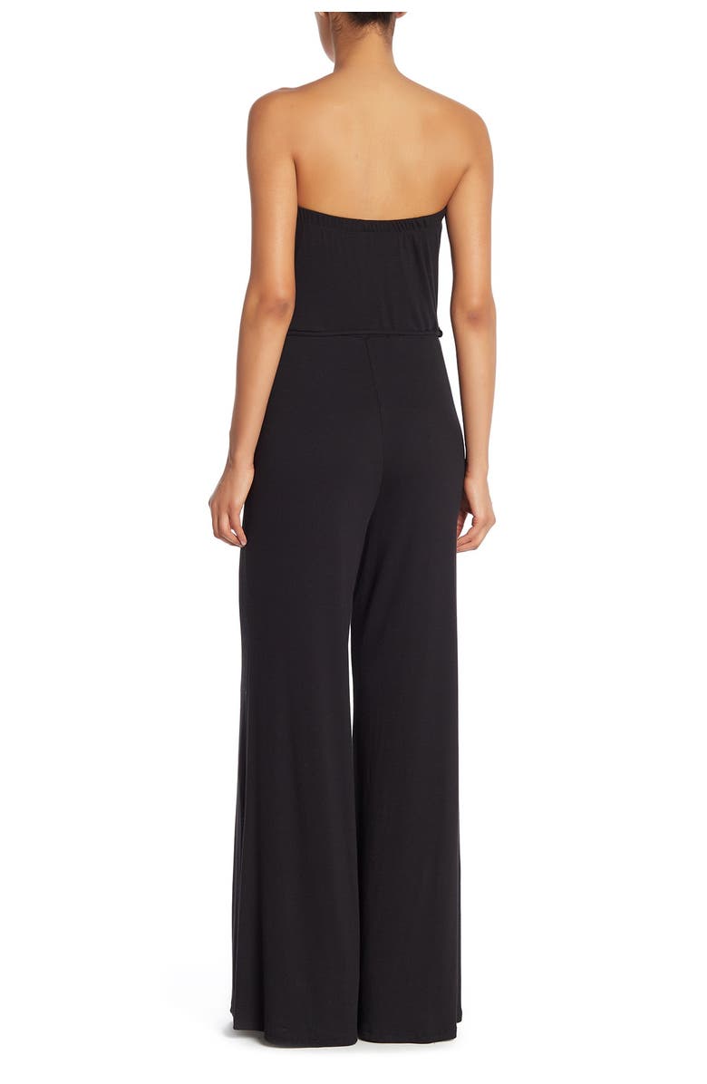GO COUTURE Strapless Tube Jumpsuit, Alternate, color, Black