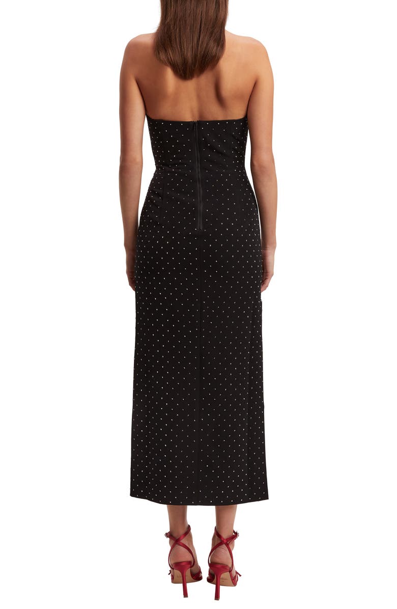 Bardot Eleni Studded Strapless Plunge Neck Midi Dress, Alternate, color,
