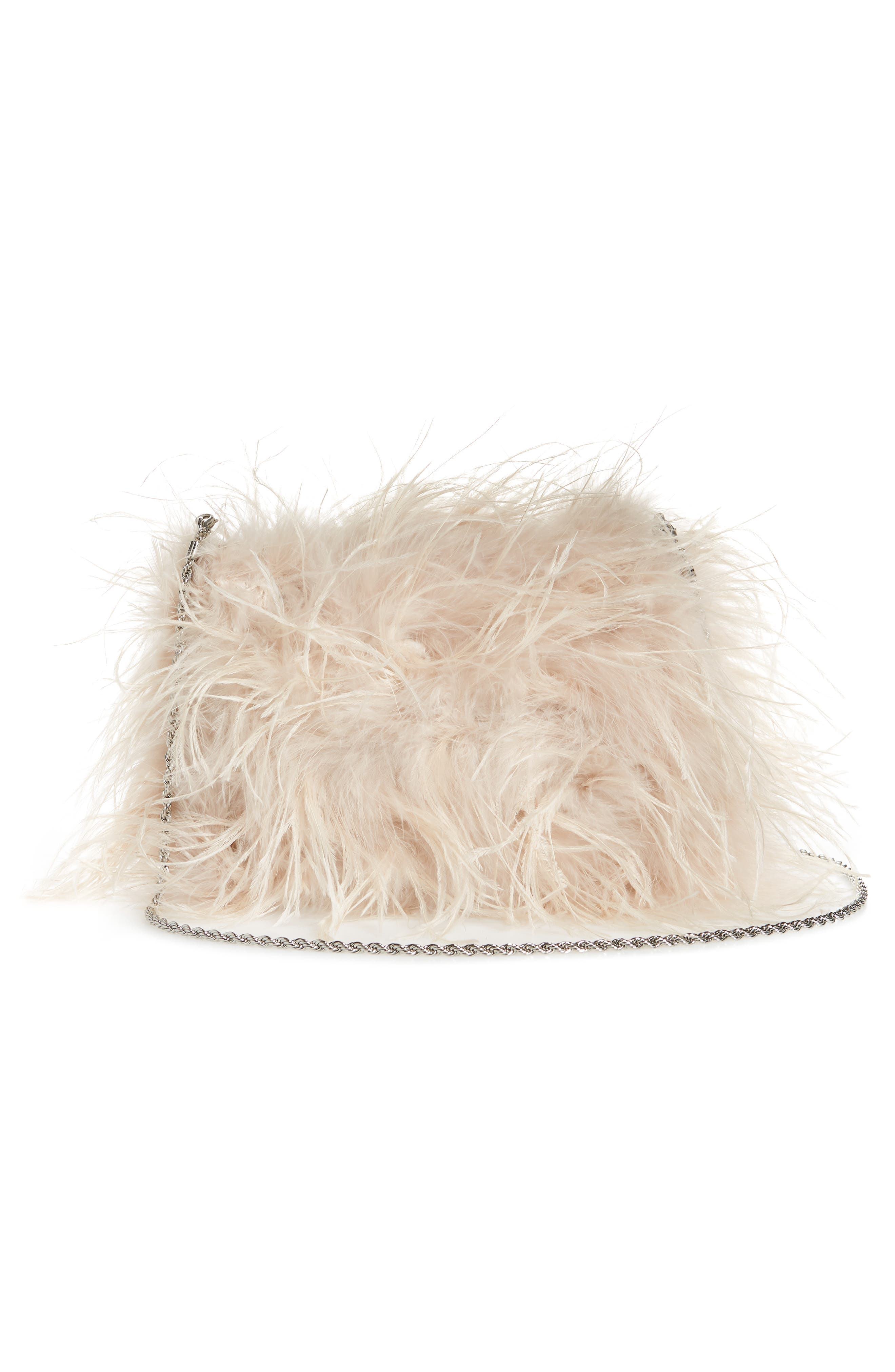 Zahara Feather Pouch, Alternate, color, OYSTER