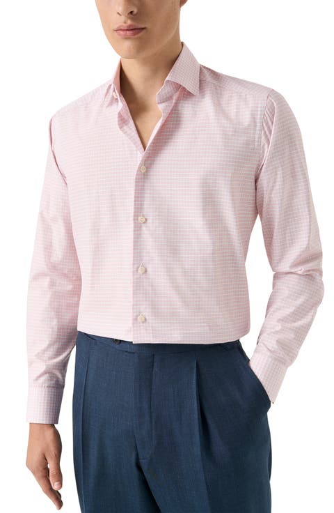 Contemporary Fit Check Fine Cotton Twill Dress Shirt (Regular & Big)