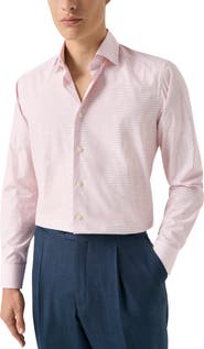 Eton Contemporary Fit Check Fine Cotton Twill Dress Shirt
