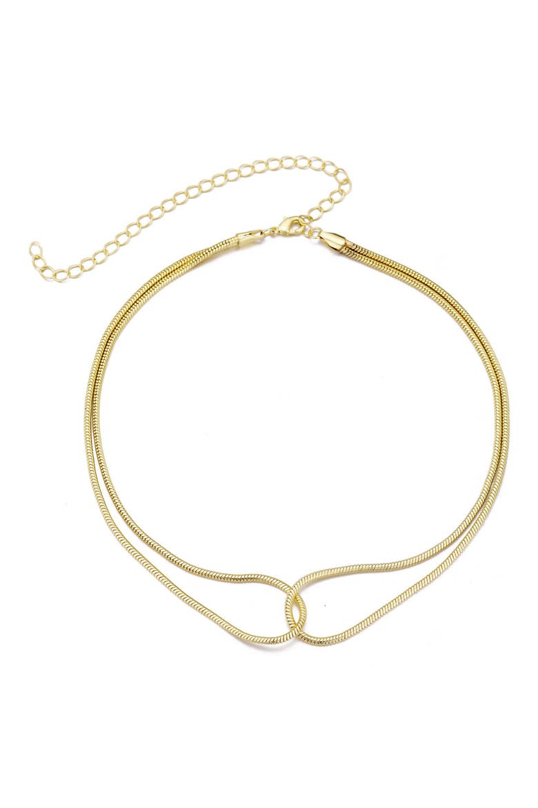 Interlocking Chevron Chain Necklace, Main, color, GOLD
