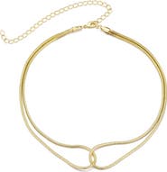 Adornia Interlocking Chevron Chain Necklace