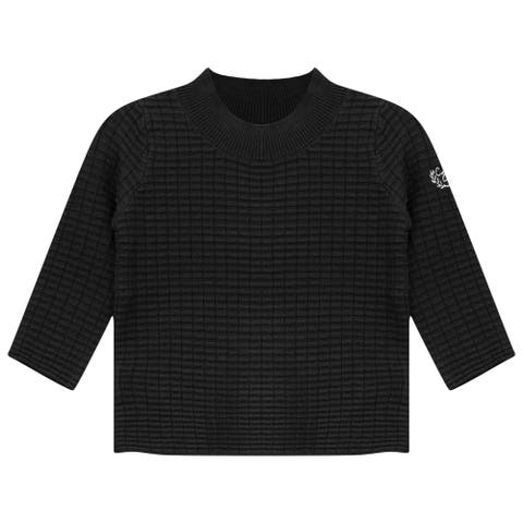 Mock Neck Knit Top with Crest Embroidery (Baby)