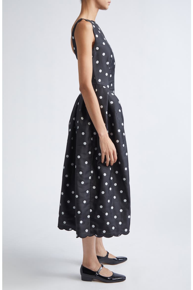 Polka Dot Sleeveless Midi Cocktail Dress, Alternate, color, QUILTED DOTS