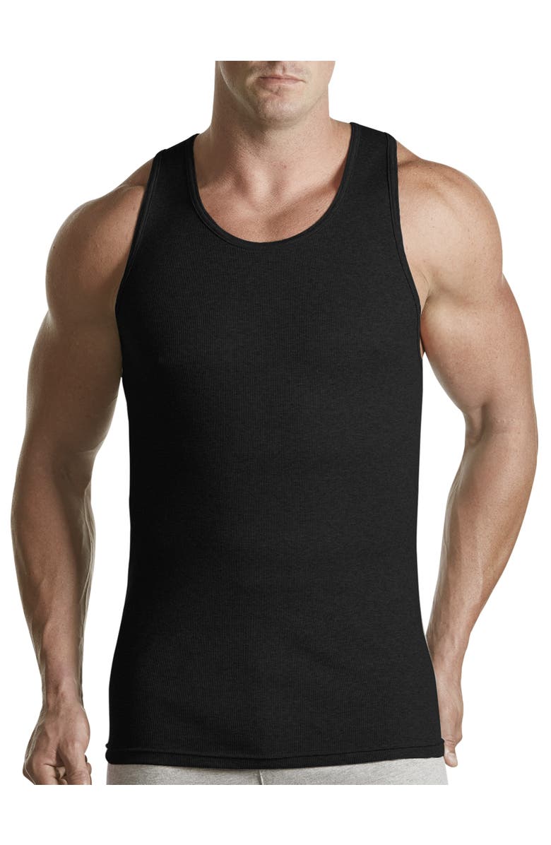 Harbor Bay by DXL 3-Pack Athletic T-Shirts, Main, color, Black