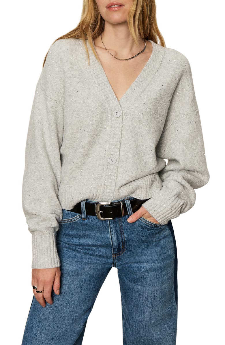 Sanctuary Shimmer Cardigan, Alternate, color, Heather Grey