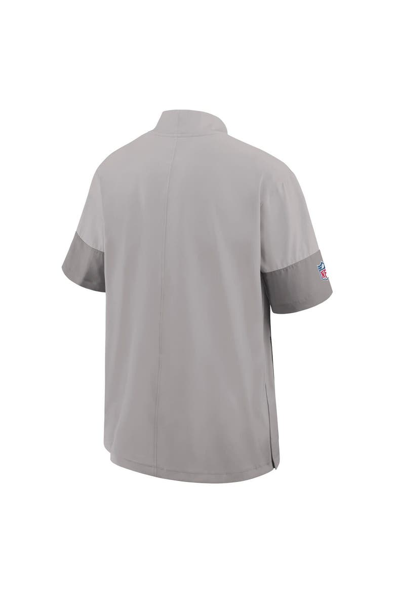 Men's Nike Gray Miami Dolphins Sideline Short Sleeve Quarter-Zip Performance Coach Jacket, Alternate, color, Gray